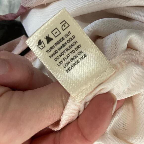 Thirty Thirty Asymmetrical Ruffle Mesh Cami Top Fairy Blouse Pink White Size S - Picture 4 of 7